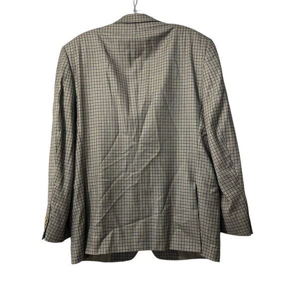 Daniel Cremieux blazer Ing Loro Piana 40S 100% wool blue/beige plaid multi. -9 - Picture 4 of 7